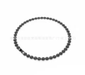 Black crystal roman gun black necklace