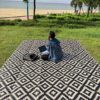 Outdoor Floor Mat Rv Camping Style Portable Floor Mat Courtyard Lawn Carpet Double-Sided Waterproof Pp Pipe Woven Mat Sand E18