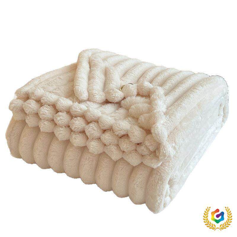 ✅ Manufacturer Wholesale Thickened Flannel Blanket Cross-Border New Striped Blanket Sofa Blanket Student Office Nap Blanket