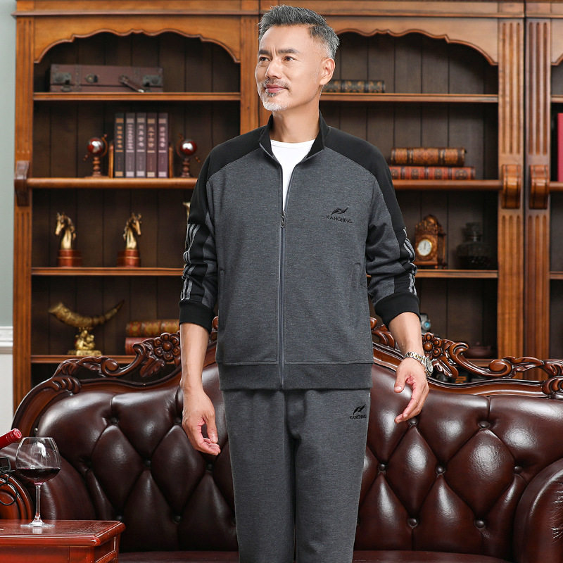 中老年人运动套装男春秋季2026年新款爸爸休闲装运动服两件套