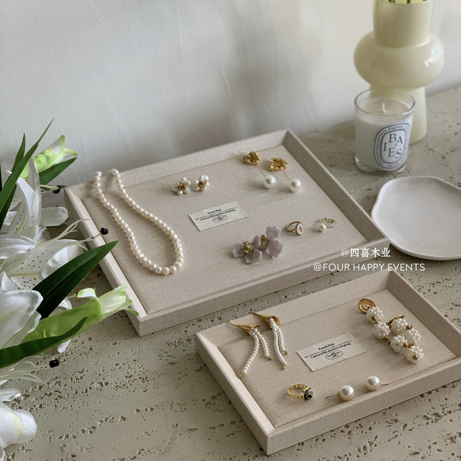 Tray Jewelry Ring Necklace Display Display Rack Jewelry Box Live Props Display Plate Earrings Jewelry Earrings