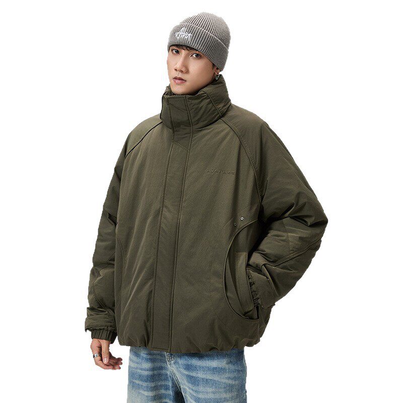 Winter New Outdoor Duck down Jacket Men's Stand Collar Windproof Thickened Warm Coat Trendy Brand Loose Workwear Men's Clothing