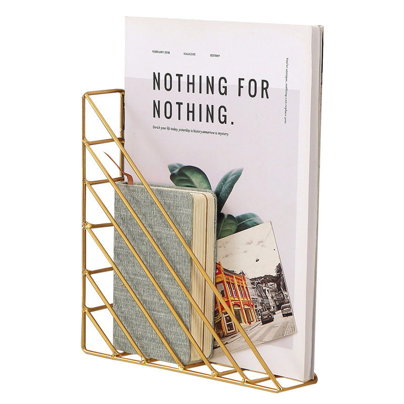 批发ins铁艺挂墙墙面卧室书架书报架儿童绘本架墙上展示架杂志架