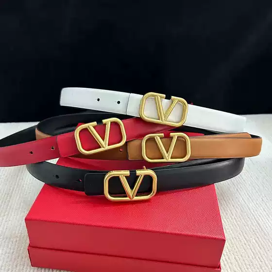 Factory in stock wholesale belt women's large V-shaped female smooth buckle simple ins South Korea black ladies decorative pants belt