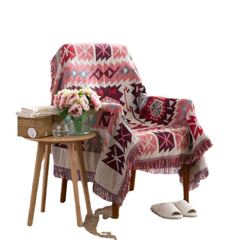 European style sun god pattern full cover sofa cover anti-slip sofa cover sofa blanket dust cover knitted thread blanket three-layer blanket