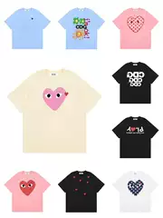 Summer 2025 Comme Des Garcons New Style Chuanjiu Heart Letter Printed Pullover Short-Sleeved Men and Women