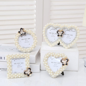1056 European Style Photo Frame Table Setting Creative Simple High-End Light Luxury Pearl Couple Family Portrait Factory Direct Sale