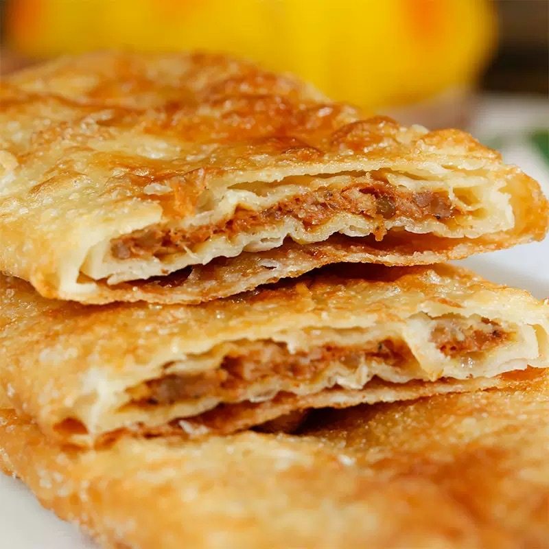 Xi Yun Beef Tongue Cake Semi-Finished Frozen Commercial Raw Embryo Black Pepper Beef Flavor Long Pie Packaging Random