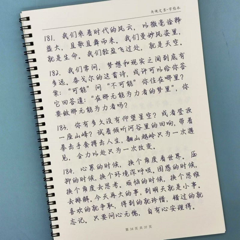 Camellia Body Pen Regular Script Practice Copybook for Girls, Exquisite Inspirational Quotations and Composition Materials