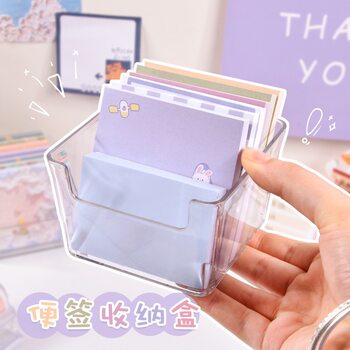 Ins Style Acrylic Note Pad Storage Box Transparent Facial Mask Oblique Mouth Cosmetics Japanese Desktop Box
