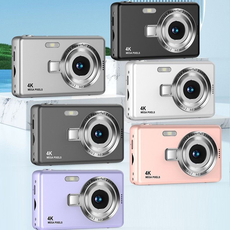 Cross-Border Ccd High-Definition 4K Pixel Digital Camera Student Entry-Level Mini Card Camera Video Shooting Camera