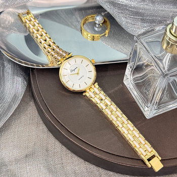 Cross-Border New Style Simple and Elegant Double-Layer Ultra-Thin Dial Quartz Watch for Men and Women with Steel Band Quartz Watch