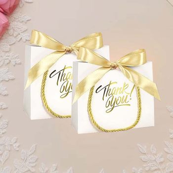 Cross-Border Thankyou Tote Bag Holiday Gift Box Gift Box Souvenir Gift Box Creative Fresh White Wedding Candy