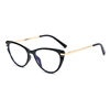 Jite 5065Tr90 Metal Glasses Frame Export Cat Eye Flat Mirror European and American Diamond Edge-Cut Anti-Blue Light Glasses