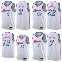 Heat City White No. 3 Wade Wade Hot Press Jersey No. 14 Hiro No. 13 Adebayo No. 22 Butler