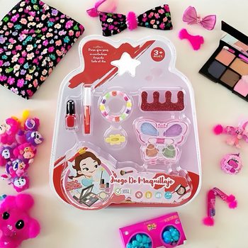 Cross-Border Small Volume Children's Makeup Cosmetics Play House Toys Girls' Accessories Eye Shadow Blush Lipstick Nail Polish