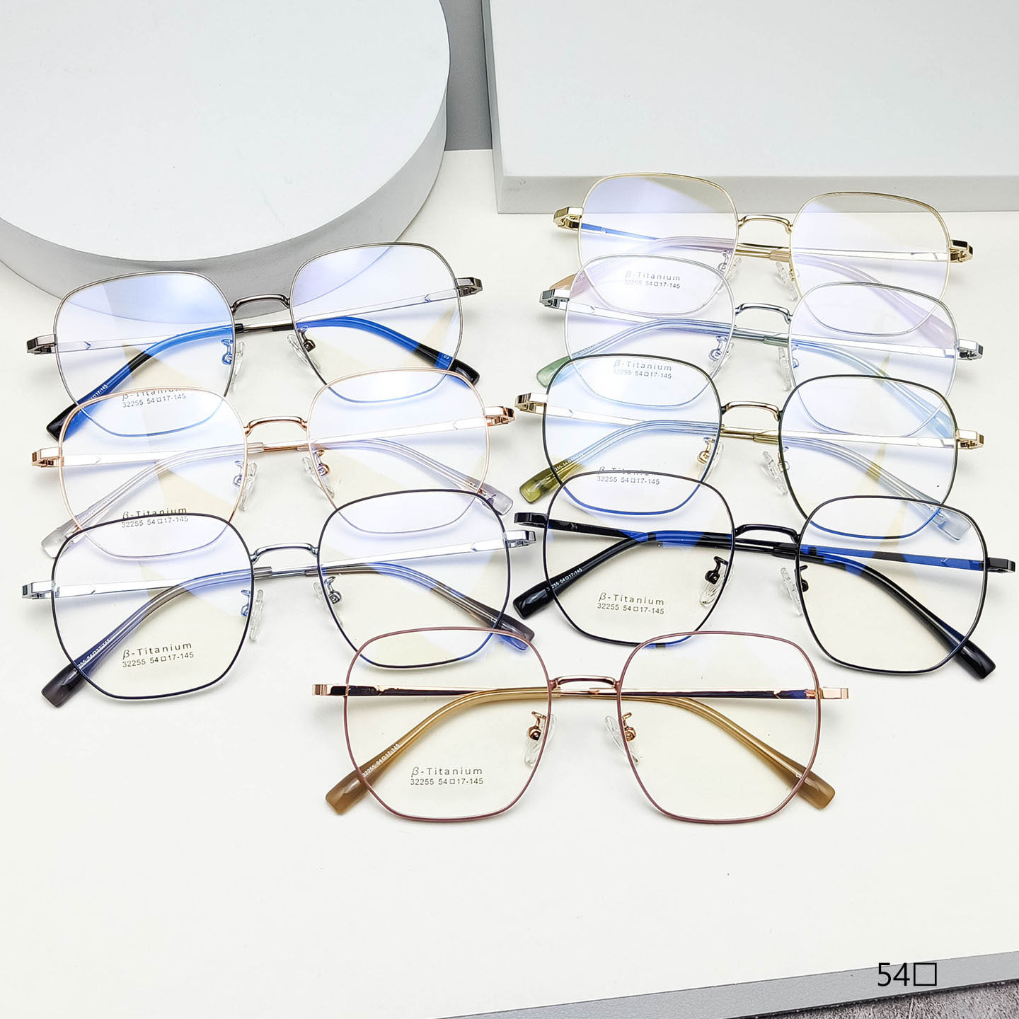 Antique fashion 54 large frame multilateral retro glasses frame wholesale high myopia frame titanium alloy small face Danyang