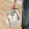 Portable bath basket bathroom washing supplies storage basket for students light luxury bath basket square draining bath basket