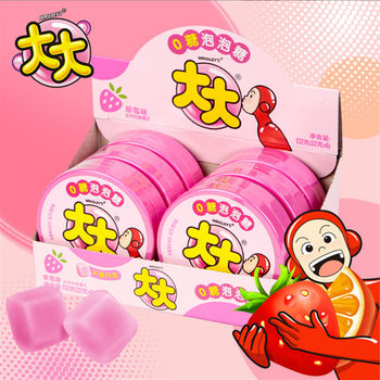 Big bubble gum does not roll only 0 sugar gum 22g a box of 6 cans