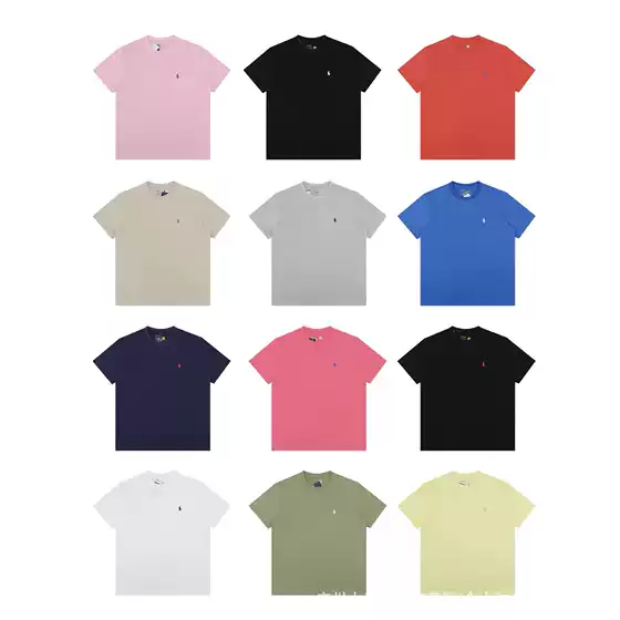 Scan the Qr Code to Get a High-Quality Unisex Sweatshirt with a Pony Logo Embroidery, Round Neck, Short Sleeves, Pure Cotton, Versatile as a Base Layer
