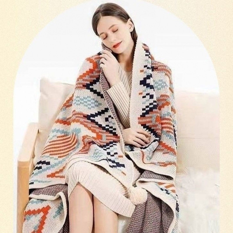 Summer Office Nap Blanket Nordic Style Knitted Blanket Neck Protector Single Blanket Blanket Small Blanket Sofa