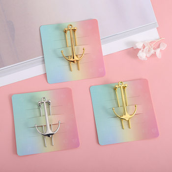 New personality double pole anchor creative bookmark student creative gift interesting page folder design metal bookmark wholesale