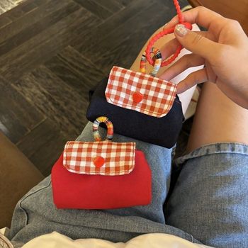 Cute and Exquisite Earphone Bag, Coin Purse, Retro Versatile Denim Canvas Portable Bag, Hanging Lipstick Bag, Small Bag, Practical