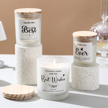 Frosted Glass Aromatherapy Candle Soy Wax Smoke-Free Home Bedroom Sleep Fragrance Plant Essential Oil Souvenir