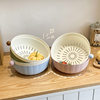 Household Double-layer Drain Basket Living Room Fruit Storage Basket Kitchen Vegetable Washing Hot Pot Small Basket Single Drain Basin