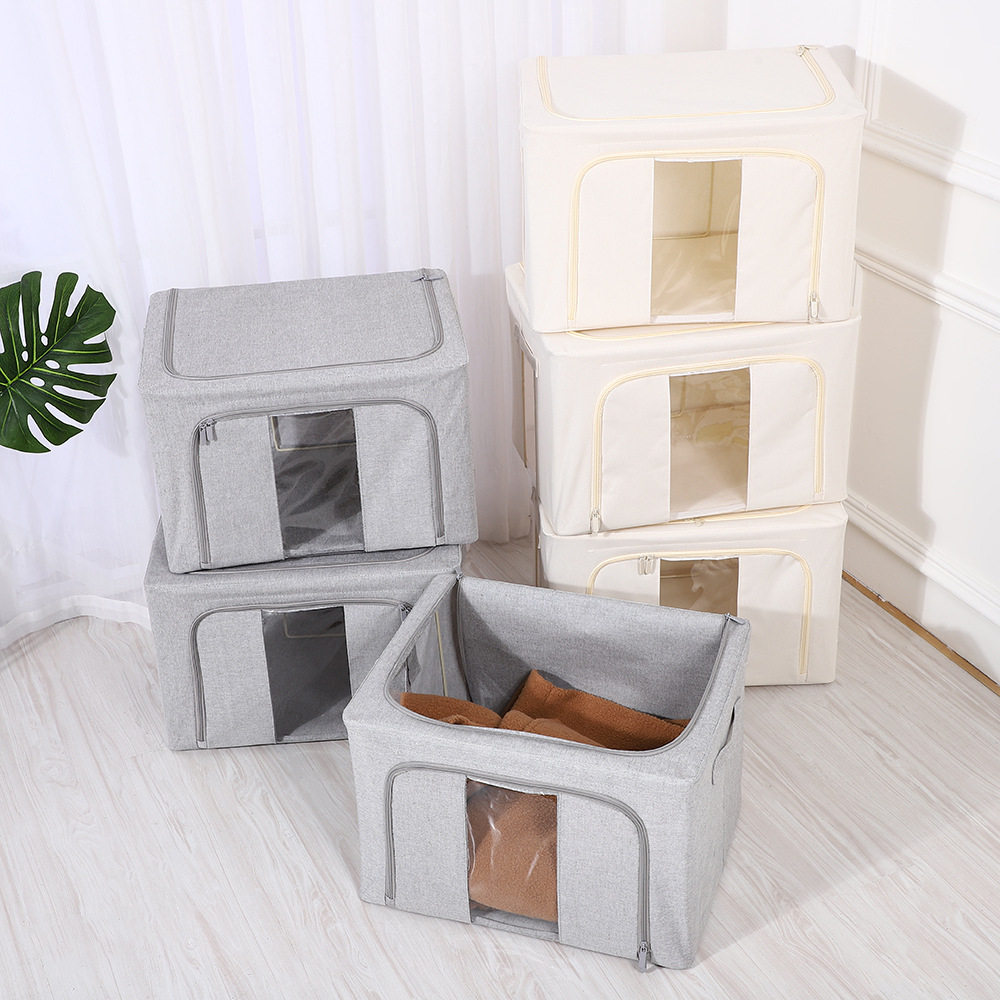 High-Grade Cotton and Linen Storage Box 66 Liters Clothing Organization Toy Storage Box Household Large-Capacity Cotton and Linen Storage Box