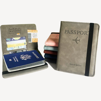 Travelwallet cross-border PU leather card holder passport holder RFID passport holder cover multi-function id bag wholesale