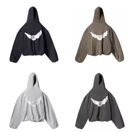 KANYE KANYE Tripartite Joint Oversized American High Street Peace Pigeon Loose Men's and Women's Couple Hoodie Tide
