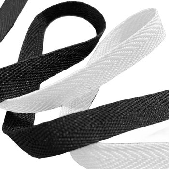 Network silk herringbone pattern edge band 1cm-2. 0cm black and white in stock ribbon clothing shoes polyester bags