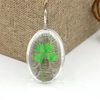 Four-leaf clover plant specimen time glass necklace green pendant sweater chain key chain diy accessories in stock