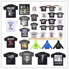 Wholesale 26Fw European and American High Street Skateboard Print Meditating Skull Large Logo Unisex Washed Short-Sleeve T-Shirt