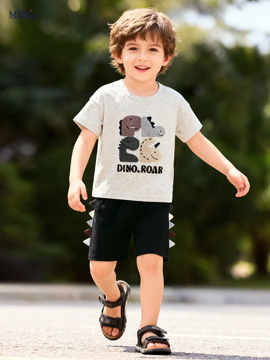 夏季男童套装 时尚卡通儿童两件套 短袖宝宝套装