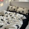 Ins American Retro Black Butterfly Quilt Cover Home-Feel Bedding Four-Piece Set Bed Bed Sheets Dormitory Three-Piece Set