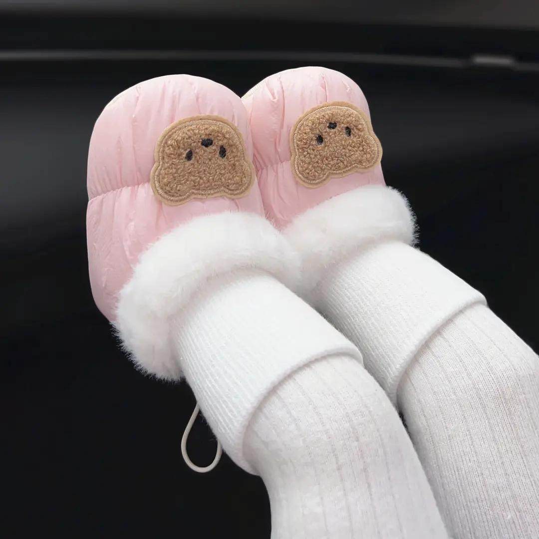 Baby Autumn and Winter Fleece-Lined Warm Long-Tube Shoes for Boys and Girls, Cute Casual Versatile Shoes and Socks for Newborns 0-12