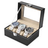 New 3-Slot Watch Display Case Pu High-End Business Watch Storage Box Family Portrait Box Wholesale Skylight Design