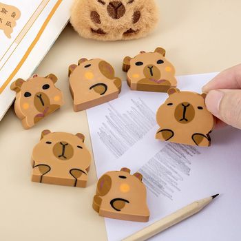 Kapibala Eraser Cartoon Cute Creative Stationery School Supplies Gifts Rewards Primary School Students and Kidsren Prizes