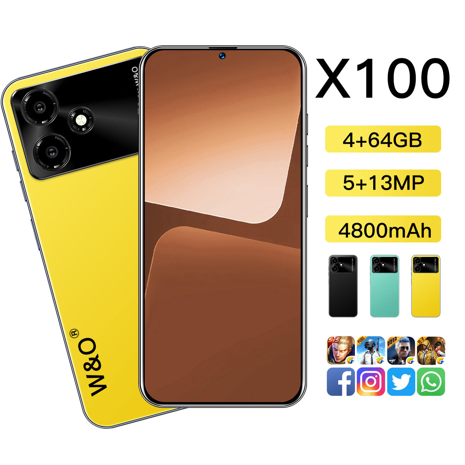 W&O X100 6.8-inch super large screen 3+32G Android 4G smartp...