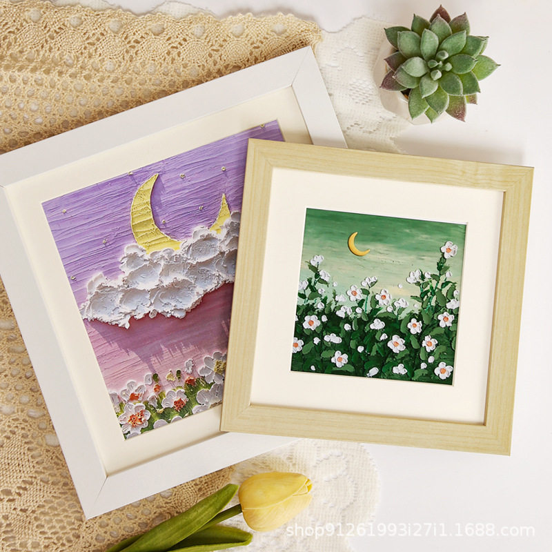 Oil painting stick picture frame diy four-grid nine-grid hand-made creative gift wholesale square photo frame decoration