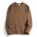 Dark brown [300G cotton round neck long sleeve]]