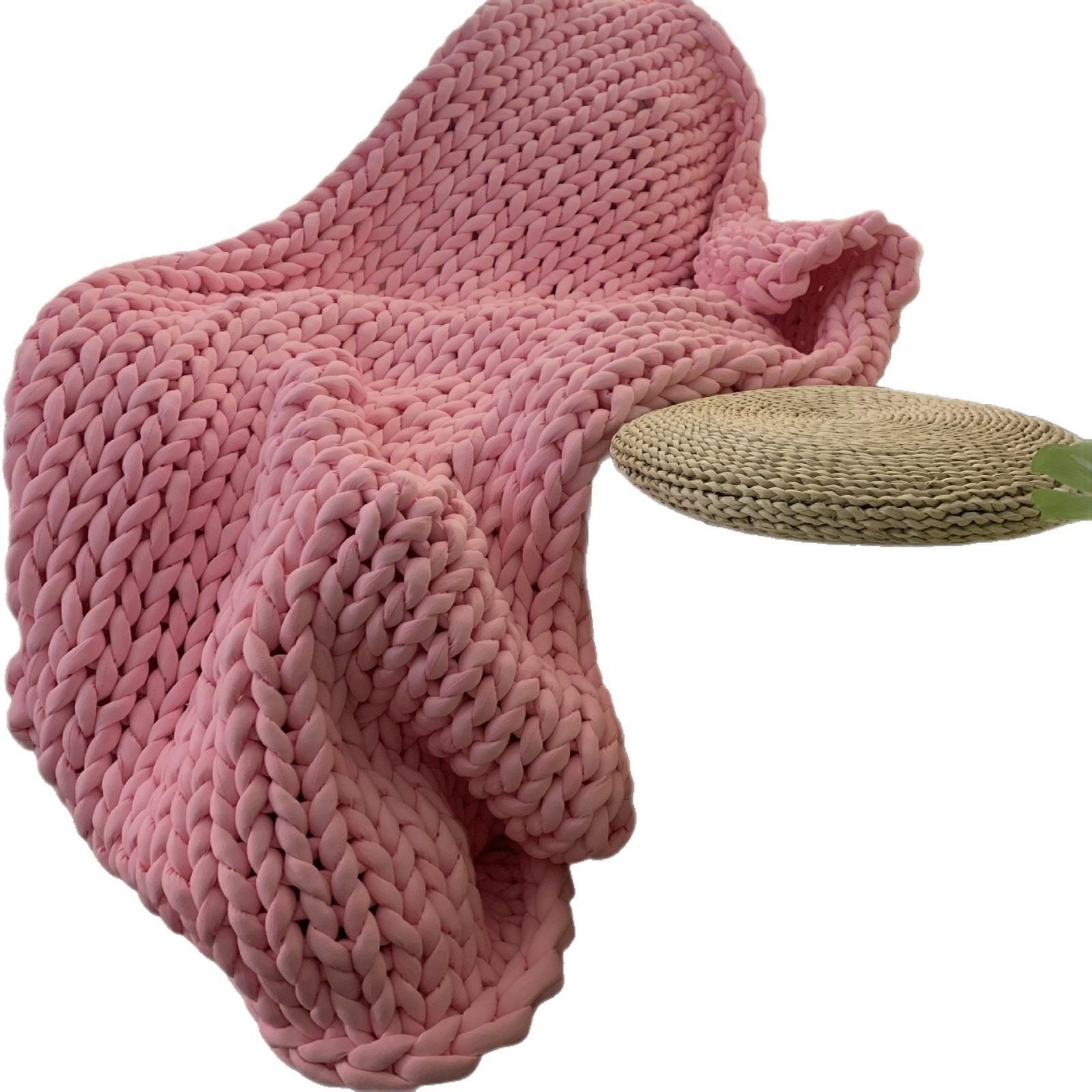 Cross-Border New Gravity Blanket Yarn Blanket Hand-Woven Weighted Blanket Factory Direct Supply Sofa Throw Blanket Yarn