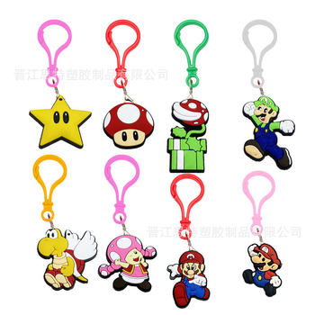 Mario Keychain Cute Pvc Lobster Clasp Car Key School Bag Pendant Soft Plastic Lantern Buckle Cross-Border