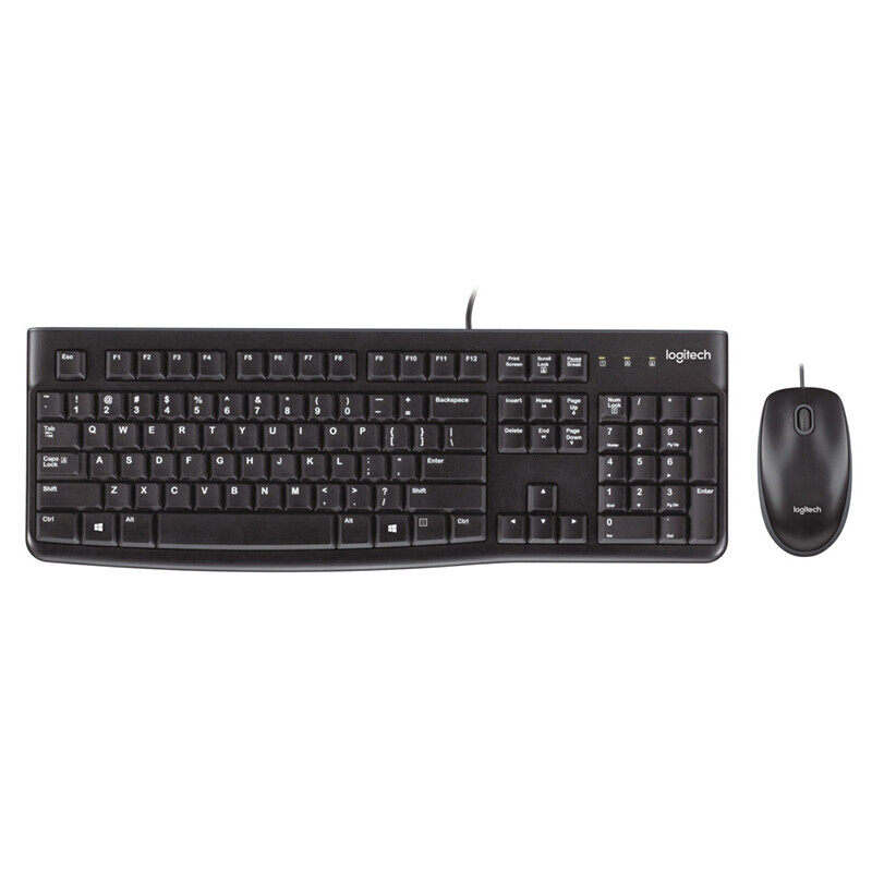 Logitech MK120 wired keyboard and mouse set waterproof notebook desktop keyboard and mouse Home Office warranty