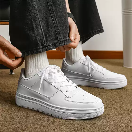 Cross-border extra large size 48 small white shoes solid color sports casual board shoes air force student shoes no. 1 low-top shoes men's shoes