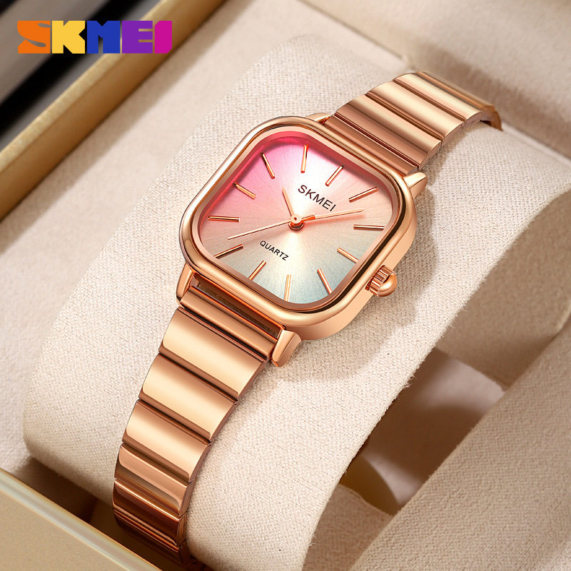 Momentum Fashion Gradient Surface Square Women's Steel Band Watch Drop Gift Girls Niche High-Looking Watch