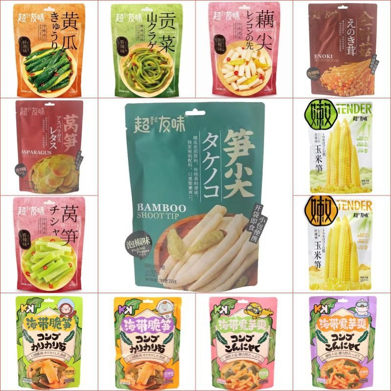 Super Friends Flavor Tribute Snacks Marinated Vegetable Pickled Mustard Mustard Shredded Spicy Pickled Pepper Bamboo Shoots Pointed Konjac Cool Kelp Crispy Bamboo Shoots Leisure Snacks