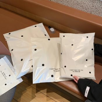 Ins Milk White Wave Dot Express Bag Girl's Heart Express Bag Flying Machine Box Clothing Personality Packaging Bag Thickened Waterproof